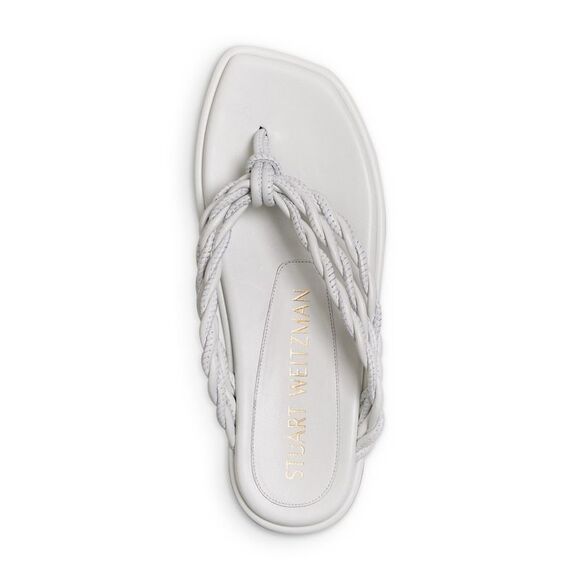 STUART WEITZMAN Womens White Calypso Slip On Leather Thong Sandals 7 B - Picture 3 of 4